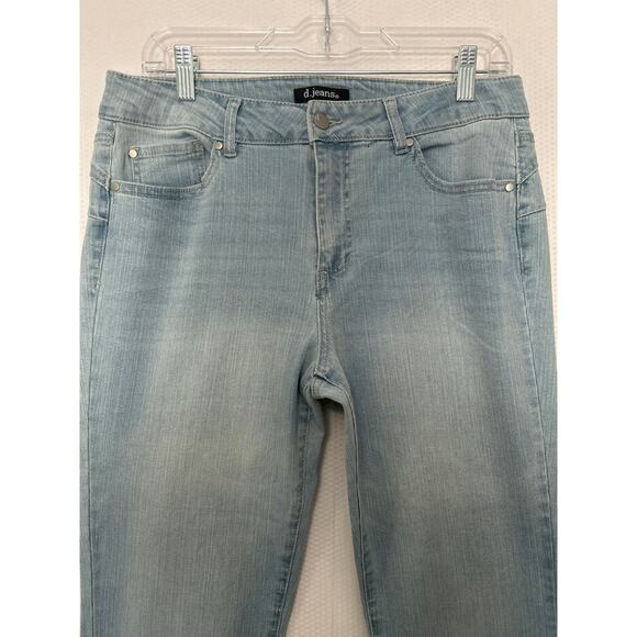 d.jeans Women's Blue Faded Light Wash Denim Jeans Mid Rise Straight Size 10 - Picture 2 of 9